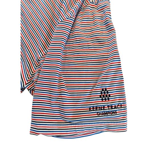 FootJoy Mens Polo Shirt L Red Blue Stripe Keene Trace Golf FJ Logo Performance - Picture 3 of 10